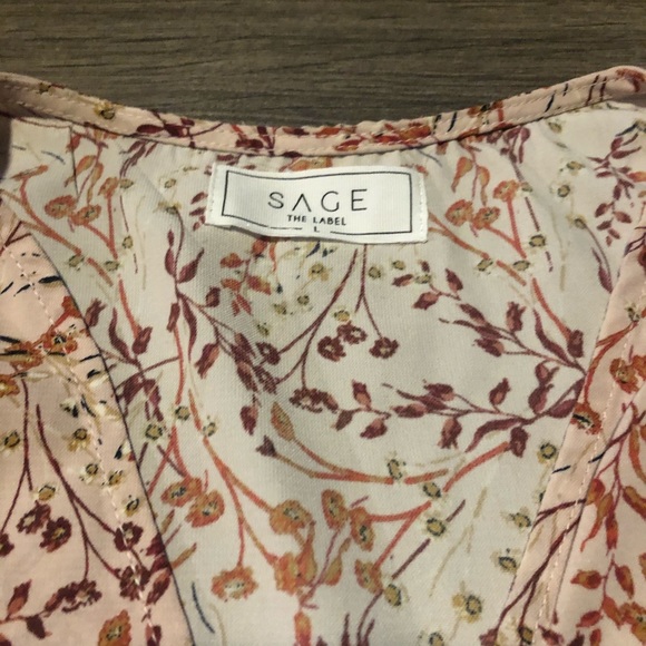 Sage The Label Floral Wrap Dress Pink Large - Picture 2 of 7